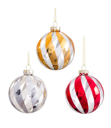 Set of 3 Christmas Balls glass - 6cm