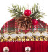 Décoration sapin de noël classique boule tissu 9x4x11cm