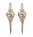 Set de 2 décoration de Noël à suspendre stalactites or et argent 4x4x15cm - 4x15cm