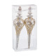 Set of 2 Christmas Balls icicle gold and silver - 4x15cm