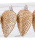 Set of 4 Christmas Balls pine cone gold 8x3x6cm