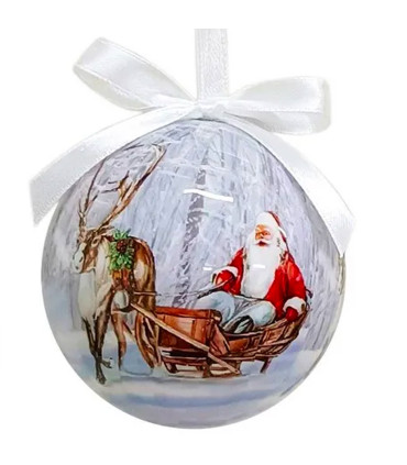 Set of 5 Christmas Balls retro - 7.5cm