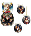 Set of 5 Christmas Balls retro - 7.5cm