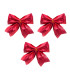 Set de 3 noeuds rouges pour décoration sapin de Noël 10cm