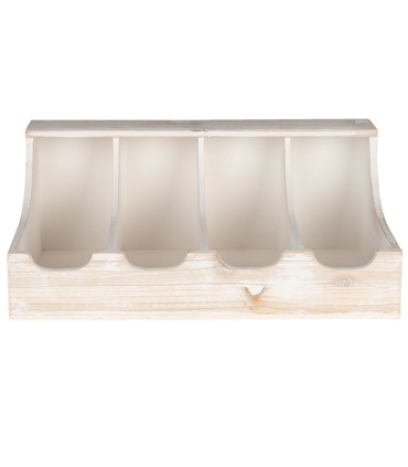 Grey wood cutlery tray 4 Compartments