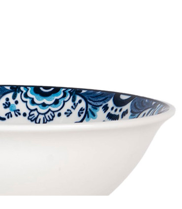 Bol céramique motif fleuri bleu 16x16x5cm 350ml