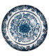 Assiette à dessert en céramique motif fleuri bleu 21x21x3cm