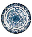 Assiette à dessert en céramique motif fleuri bleu 21x21x3cm