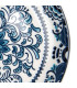 Assiette à dessert en céramique motif fleuri bleu 21x21x3cm