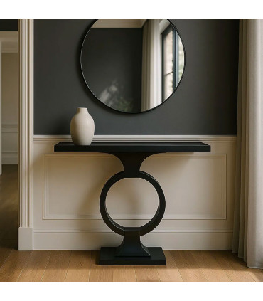 Design console table black metal 90x32x80cm