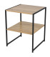 Table de chevet métal noir et bois 2 niveaux 40x40x50cm