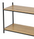 Console 3 plateaux bois et métal noir 80x30x80cm