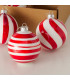 Set de 3 boules de Noël en verre doré, rouge, argenté 6x6x6cm