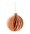 Boule de Noël en papier pliage rose 13.5x13.5x15cm