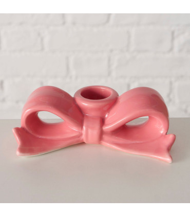 Candlestick ceramic pink 11x6x4cm