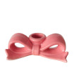 Bougeoir en céramique rose noeud 11x6x4cm
