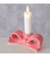 Candlestick ceramic pink 11x6x4cm