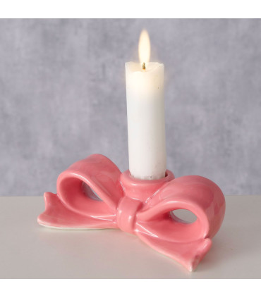 Candlestick ceramic pink 11x6x4cm