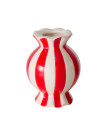 Design vase ceramic red and white candy 13x13x17.5cm