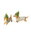 Set of 2 Christmas decoration dogs 8x3.5x10cm