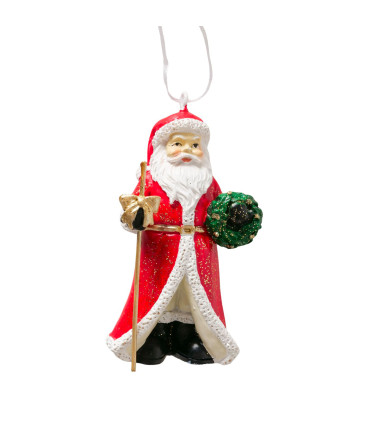 Set de 2 suspensions Père Noël 5x11x9.5cm