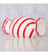 Boîte à bonbons en céramique rouge et blanche 20.5x11.5x10.5cm