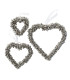 Set de 3 suspensions de Noël coeurs clochettes argentées 16cm