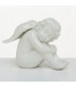 Set de 2 angelots en porcelaine blanche 15x9x16cm