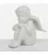 Set de 2 angelots en porcelaine blanche 15x9x16cm