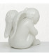 Set de 2 angelots en porcelaine blanche 15x9x16cm