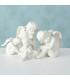 Set de 2 angelots en porcelaine blanche 15x9x16cm