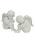Set de 2 angelots en porcelaine blanche 15x9x16cm