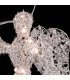 Grand ange lumineux argenté led décoration de Noël à piles 20x13x55cm