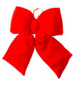 Décoration de Noël grand noeud en velours rouge 55x13x60cm