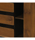 Commode 3 tiroirs et 1 porte bois et métal noir 80x40x75cm