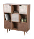 Étagère en bois 9 casiers avec portes décorées 90x29x105cm