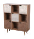 Étagère en bois 9 casiers avec portes décorées 90x29x105cm