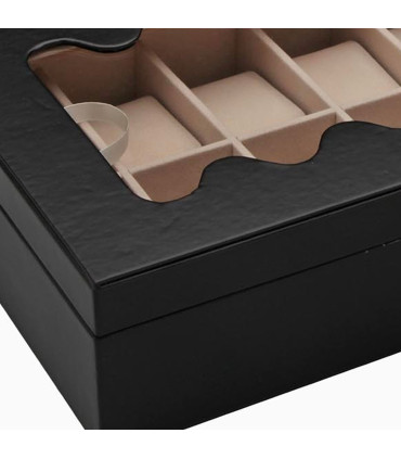 Jewelry box black wood 32.5x20x8.5cm