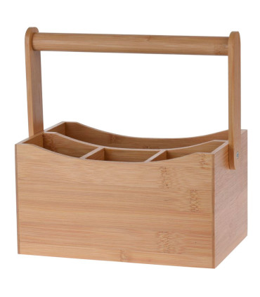 Range-couvert en bambou 4 compartiments 27x16.5x11.5cm
