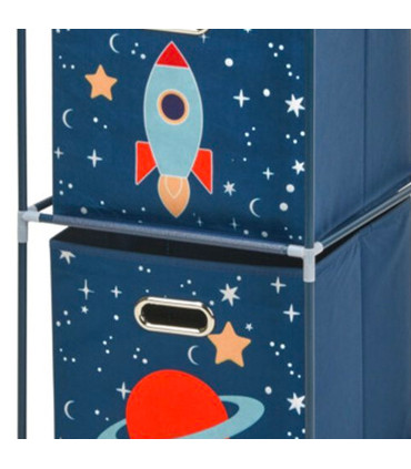 Étagère rangement jouets 3 casiers chambre garçon 35x35x102cm