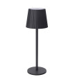 Lampe à poser noire LED sans fil abat-jour effet plissé 9x9x27cm