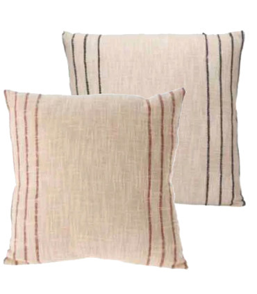 Set de 2 coussins en coton bleu et rouge 45x45cm