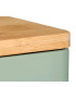 Salt Conservation Pot green metal and bamboo 11x11x14cm