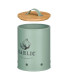 Boîte ail en métal vert et bambou 11x11x18cm