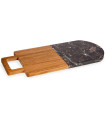 Chop Board acacia and black marble - 38x18x1.5cm