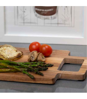 Chop Board acacia and black marble - 30x15x1.3cm