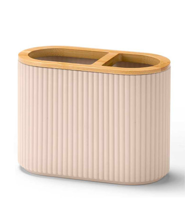 Toothbrush holder beige 13x10x6.5cm