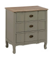 Table de chevet classique verte 3 tiroirs 66x40x76cm