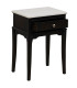 Bedside Table black wood and white marble 43x33x61cm