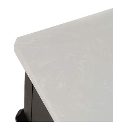 Bedside Table black wood and white marble 43x33x61cm